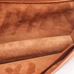 Pre Owned Dior Brown Leather Medium Diorama Studded Flap Shoulder Bag