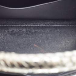 Pre Owned Dior Metallic Silver Python Mini Diorever Tote