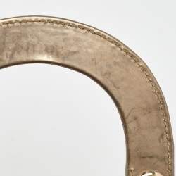 Pre Owned Dior Metallic Gold Python Mini Lady Dior Tote