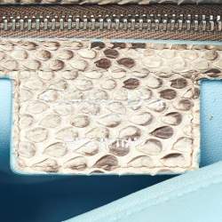 Pre Owned Dior Multicolor Cannage Leather and Snakeskin Medium Lady Dior Tote