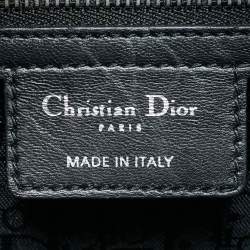 Pre Owned Dior Black Cannage Stitched Leather Large Lady Dior Tote