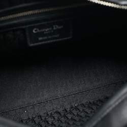 Pre Owned Dior Black Cannage Stitched Leather Large Lady Dior Tote