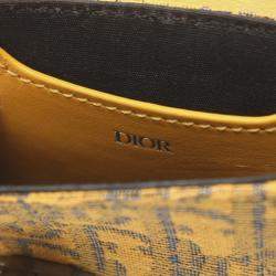 Pre Owned Dior Yellow Nano Oblique Lock Pouch Crossbody