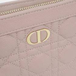 Pre Owned Dior Pink Leather Caro Chain Zipper Pouch and Crossbody Bag