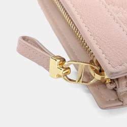 Pre Owned Dior Pink Leather Caro Chain Zipper Pouch and Crossbody Bag