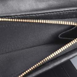 Pre Owned Dior Black Leather Diorama Trifold Wallet