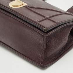 Pre Owned Dior Burgundy Cannage Leather Small Diorama Flap Bag