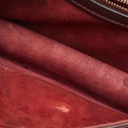 Pre Owned Dior Burgundy Cannage Leather Small Diorama Flap Bag
