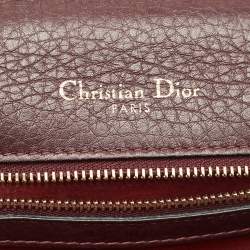 Pre Owned Dior Burgundy Cannage Leather Small Diorama Flap Bag