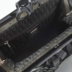 Pre Owned Dior Black Woven Leather Limited Edition 1565 Samourai Frame Bag
