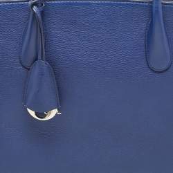 Pre Owned Dior Blue Leather Large Bar Tote