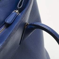 Pre Owned Dior Blue Leather Large Bar Tote