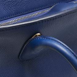 Pre Owned Dior Blue Leather Large Bar Tote