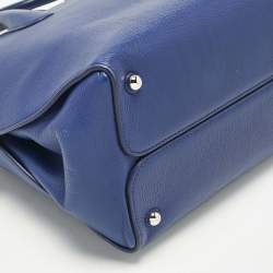 Pre Owned Dior Blue Leather Large Bar Tote