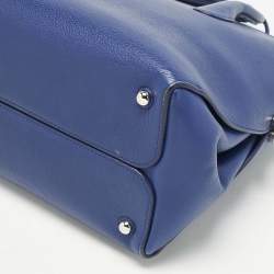 Pre Owned Dior Blue Leather Large Bar Tote