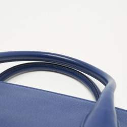 Pre Owned Dior Blue Leather Large Bar Tote