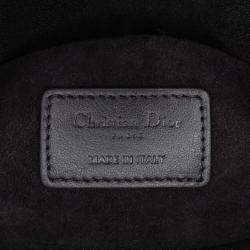 Pre Owned Dior Lady D Joy Medium Macro Houndstooth Canvas Bag