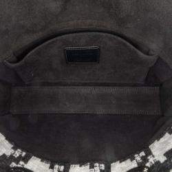 Pre Owned Dior Lady D Joy Medium Macro Houndstooth Canvas Bag