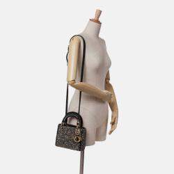 Pre Owned Dior Lady Dior Mini Satin Sequin Embroidered Bag