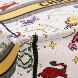 Pre Owned Dior White Large Zodiac Pixel Zodiac Book Tote