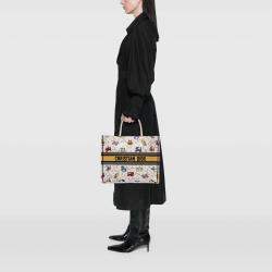 Pre Owned Dior White Large Zodiac Pixel Zodiac Book Tote