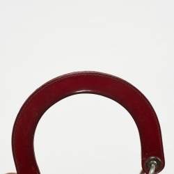 Pre Owned Dior Red Cannage Patent Leather Large Lady Dior Tote