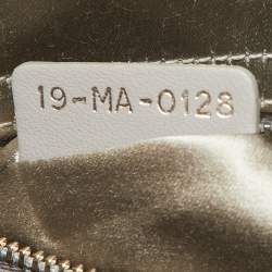 Pre Owned Dior Light Grey Satin Cannage Strass Crystal Embellished Mini Lady Dior Tote