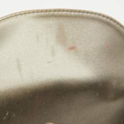 Pre Owned Dior Light Grey Satin Cannage Strass Crystal Embellished Mini Lady Dior Tote