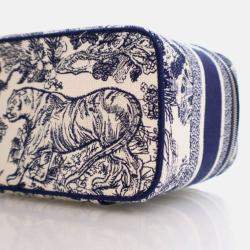 Pre Owned Dior Diortravel Vanity Case Toile de Jouy Canvas Bag