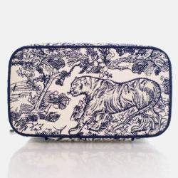 Pre Owned Dior Diortravel Vanity Case Toile de Jouy Canvas Bag