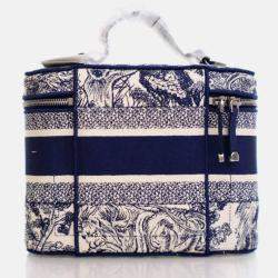 Pre Owned Dior Diortravel Vanity Case Toile de Jouy Canvas Bag