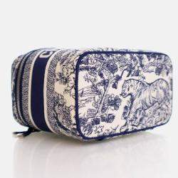 Pre Owned Dior Diortravel Vanity Case Toile de Jouy Canvas Bag