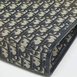 Pre Owned Dior Navy Blue Oblique Canvas 30 Montaigne Pouch