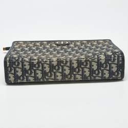 Pre Owned Dior Navy Blue Oblique Canvas 30 Montaigne Pouch