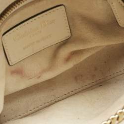 Pre Owned Dior Red/White Leather Mini Floral Embroidered Lady Dior Tote