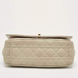 Pre Owned Dior Beige Cannage Leather Medium Caro Shoulder Bag