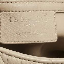 Pre Owned Dior Beige Cannage Leather Medium Caro Shoulder Bag