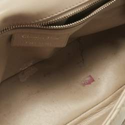 Pre Owned Dior Beige Cannage Leather Medium Caro Shoulder Bag