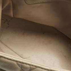 Pre Owned Dior Beige Cannage Leather Medium Caro Shoulder Bag