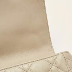 Pre Owned Dior Beige Cannage Leather Medium Caro Shoulder Bag