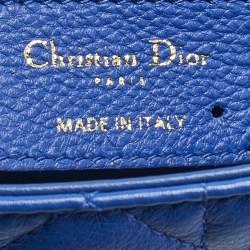 Pre Owned Dior Blue Cannage Leather Small Caro Shoulder Bag