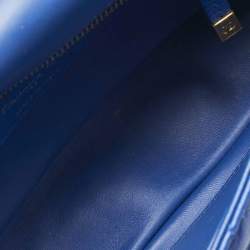 Pre Owned Dior Blue Cannage Leather Small Caro Shoulder Bag