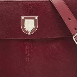 Pre Owned Dior Red Calfhair and Leather Medium Diorever Tote