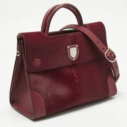 Pre Owned Dior Red Calfhair and Leather Medium Diorever Tote