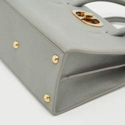 Pre Owned Dior Grey Leather Medium St Honoré Tote