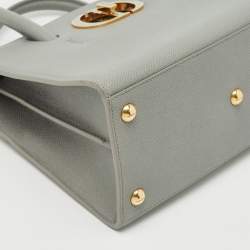 Pre Owned Dior Grey Leather Medium St Honoré Tote