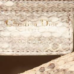 Pre Owned Dior Gold/Beige Python Medium  Lady Dior Tote