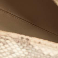 Pre Owned Dior Gold/Beige Python Medium  Lady Dior Tote