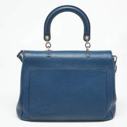 Pre Owned Dior Navy Blue Leather Medium Be Dior Flap Bag