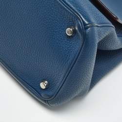 Pre Owned Dior Navy Blue Leather Medium Be Dior Flap Bag